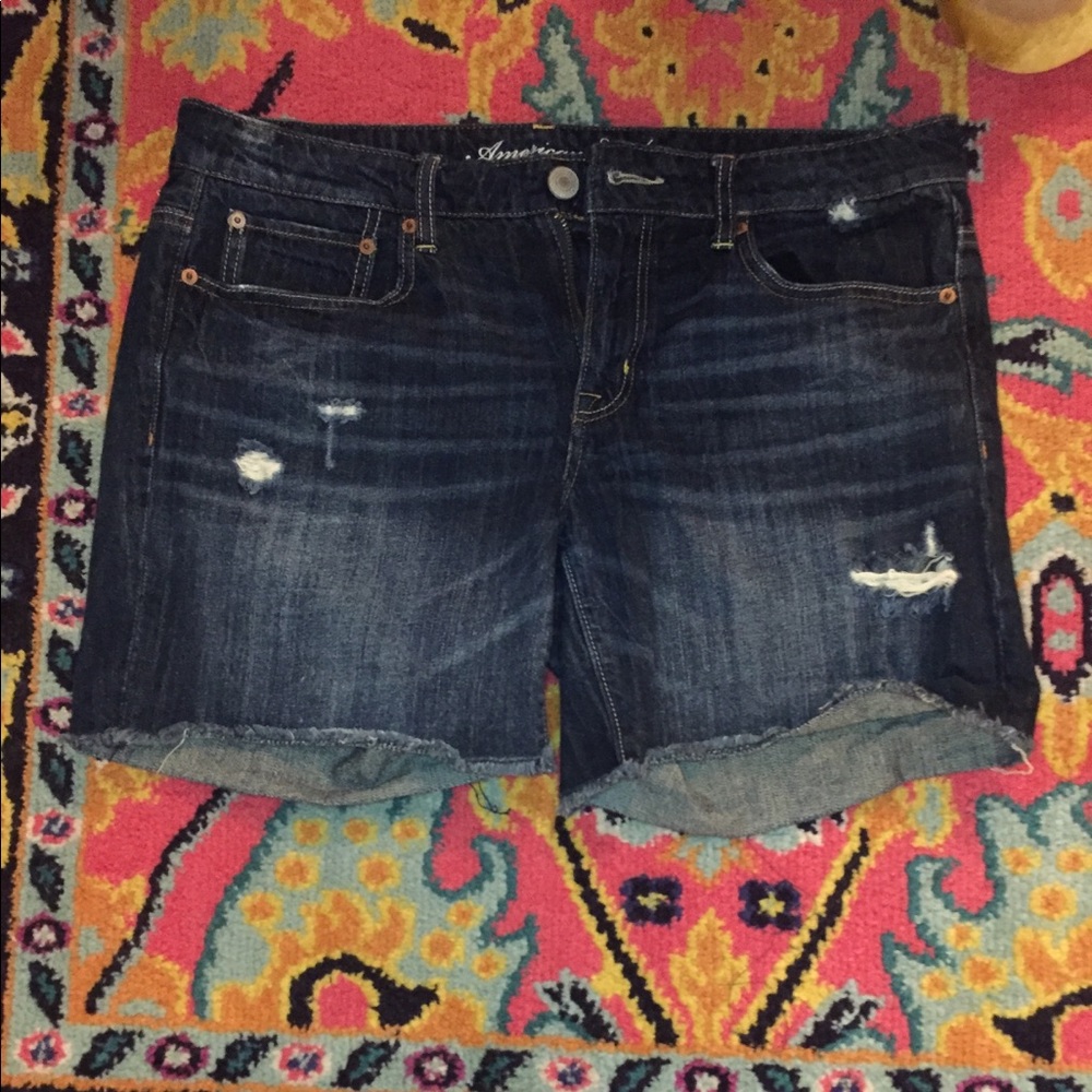 American Eagle destroyed denim shorts